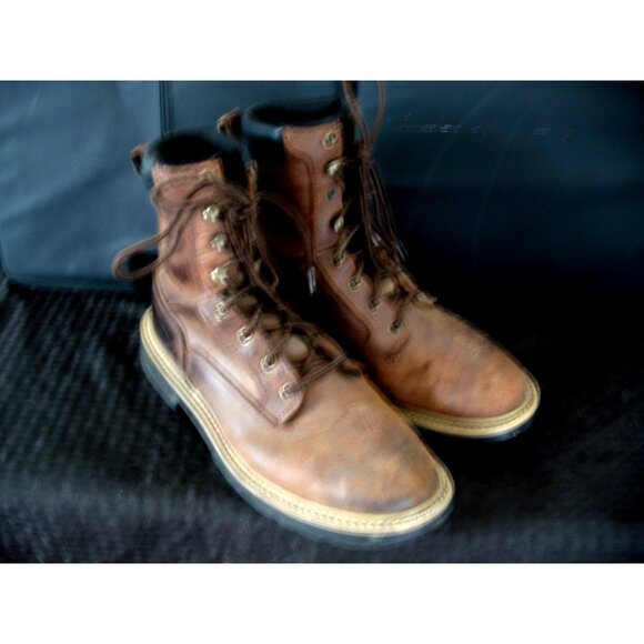 Noble Outfitters Men’s Rivet Round Toe Leather Upper, Work Boot Sizes 9W - Picture 1 of 9